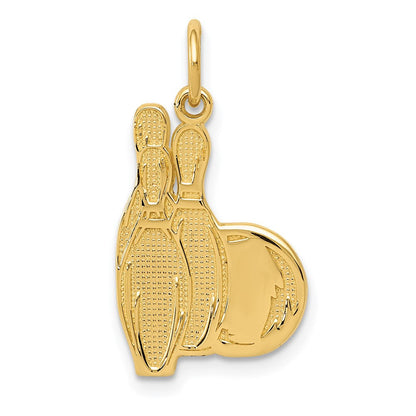 14K Gelbgold Bowling Pins Charm