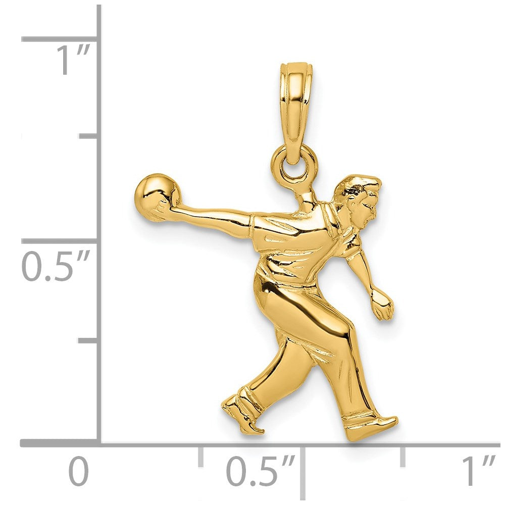 14K Gelbgold Male Bowling Charm