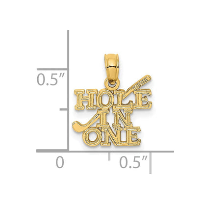 14K Gelbgold Hole in Ein mit Golf Club Charm