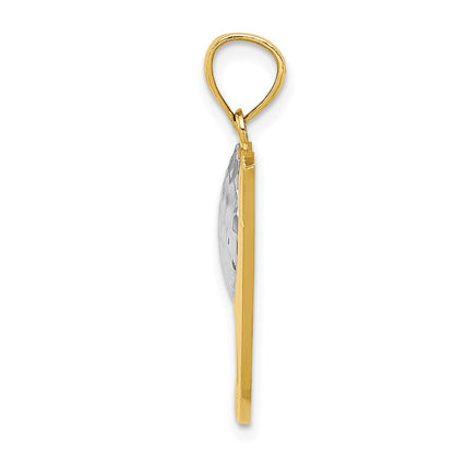 14 Karat Gelbgold und Rhodium-Gold mit Rhodium, Golf-Anhänger