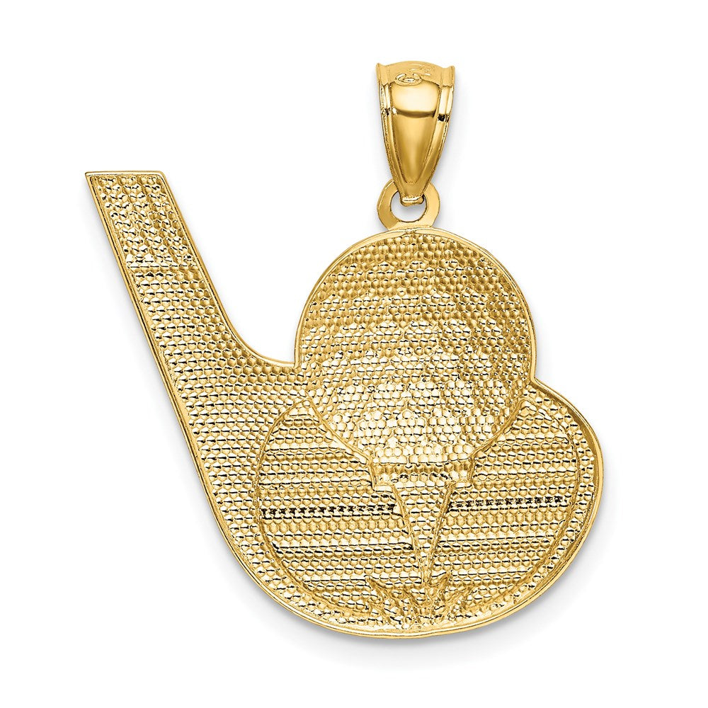 14 Karat Gelbgold und Rhodium-Gold mit Rhodium, Golf-Anhänger
