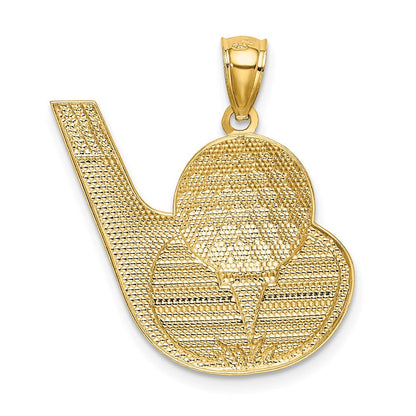 14 Karat Gelbgold und Rhodium-Gold mit Rhodium, Golf-Anhänger