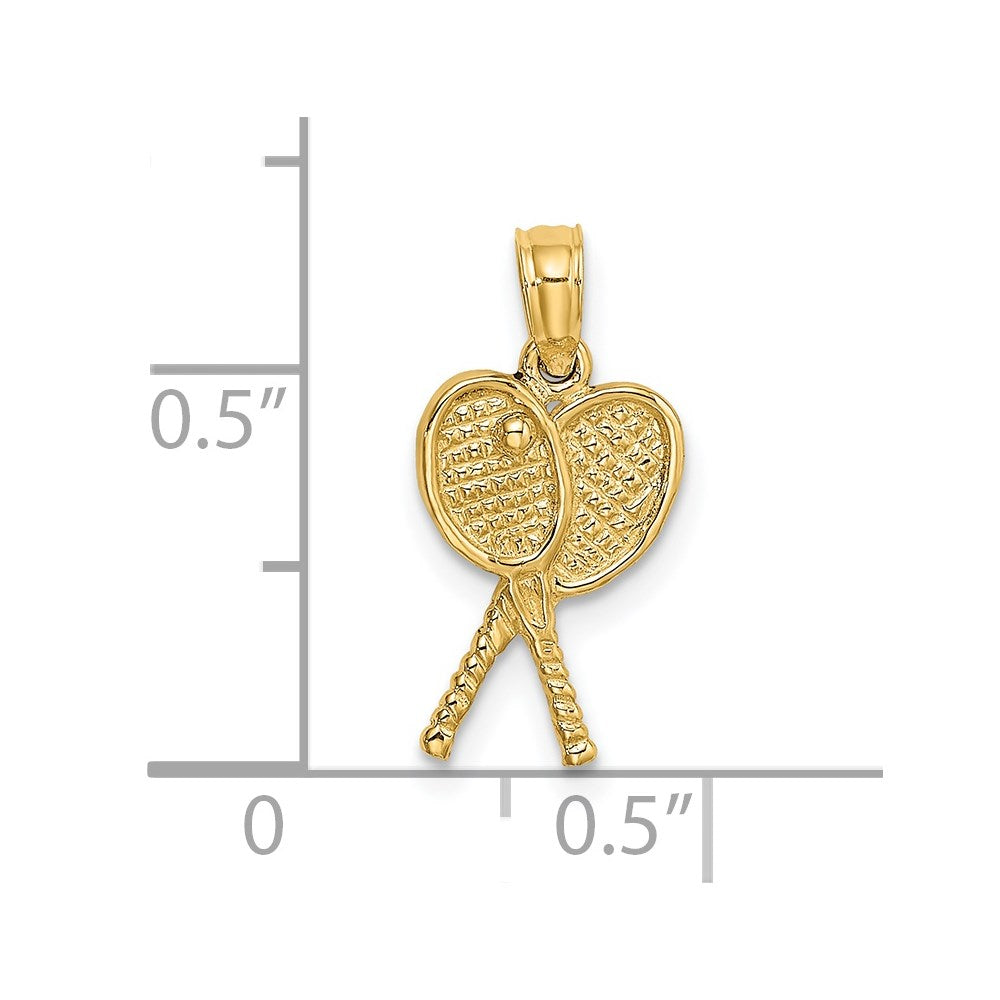 14K Gelbgold Tennis Racquets Charm