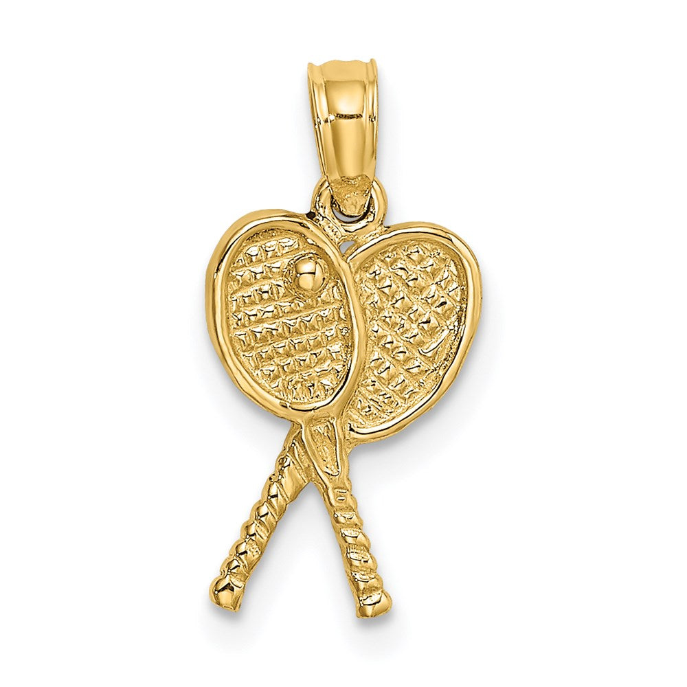 14K Gelbgold Tennis Racquets Charm