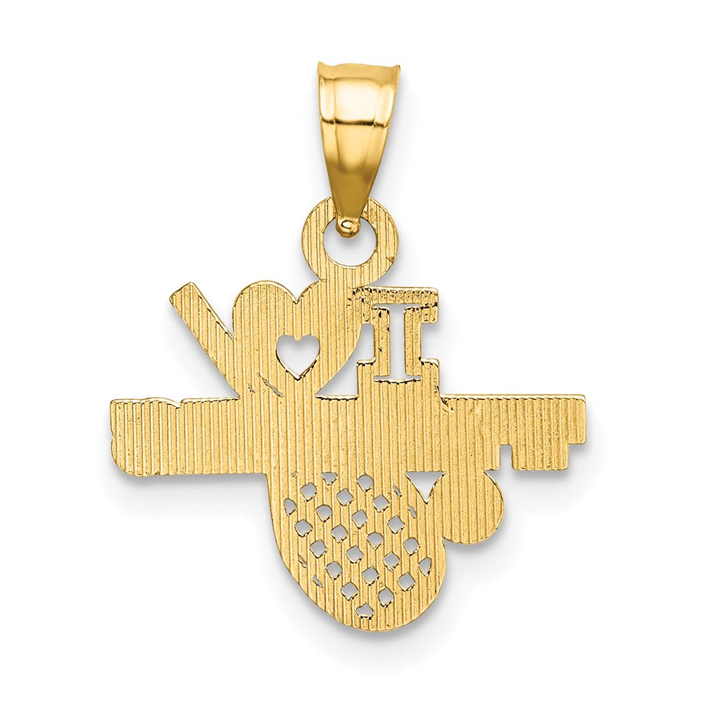 14K Gelbgold I Herz Tennis Charm
