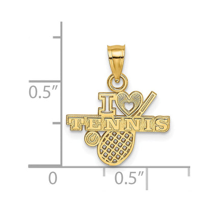 14K Gelbgold I Herz Tennis Charm