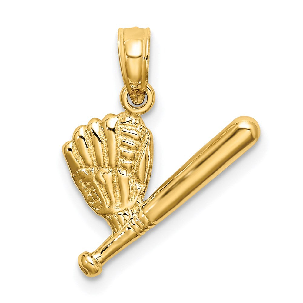 14K Gelbgold Baseball, Bat und Glove Charm
