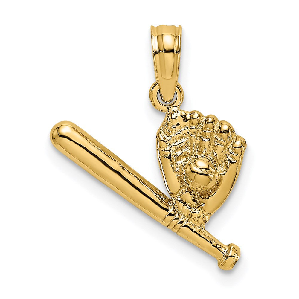 14K Gelbgold Baseball, Bat und Glove Charm