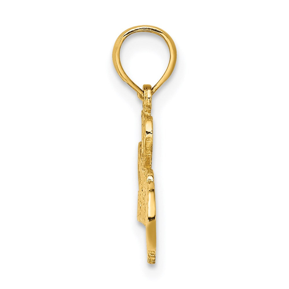 14K Gelbgold I Herz Fußball mit Kugel Charm