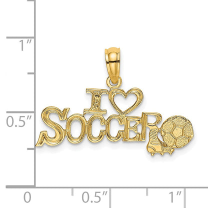 14K Gelbgold I Herz Fußball mit Kugel Charm