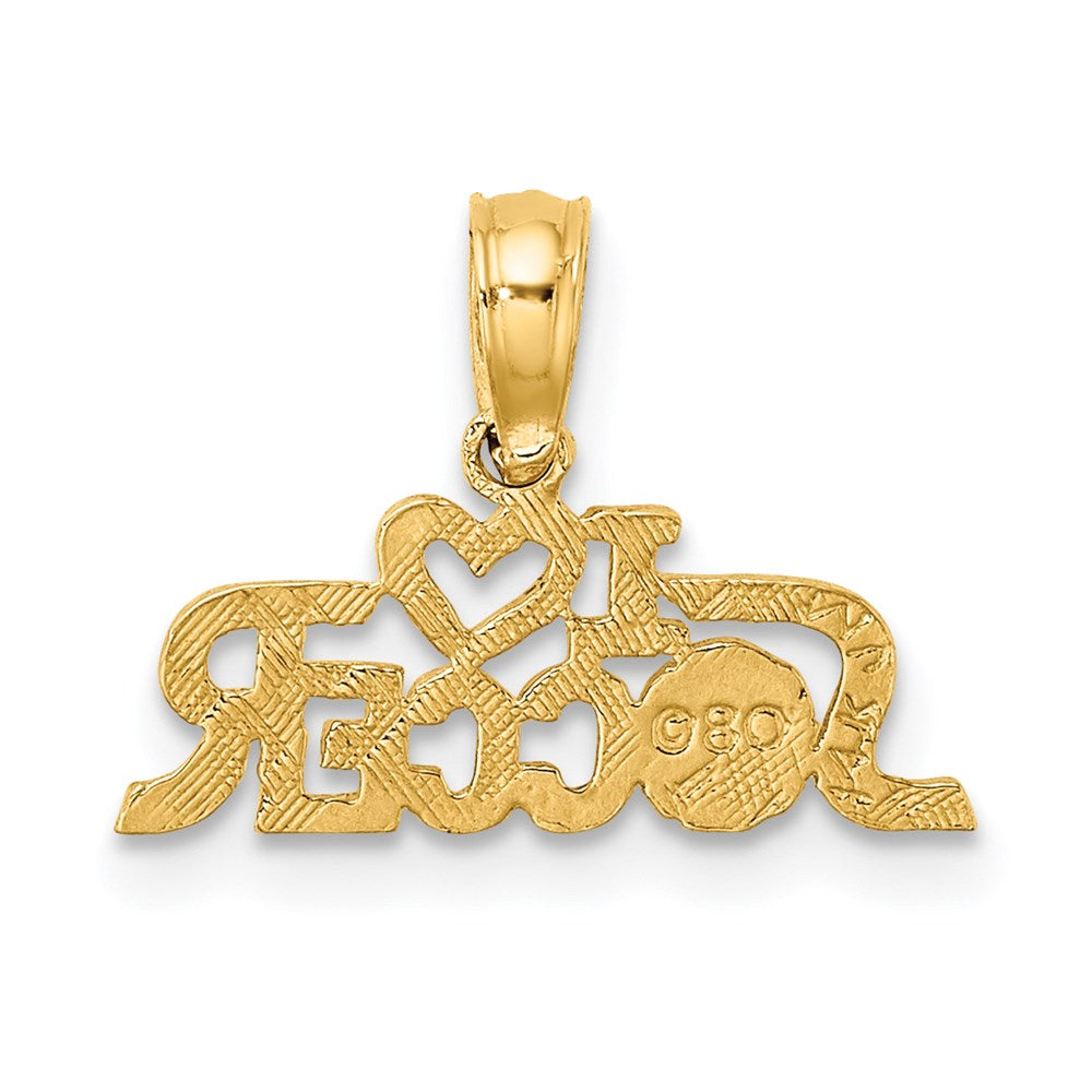 14K Gelbgold I Herz Fußball Charm