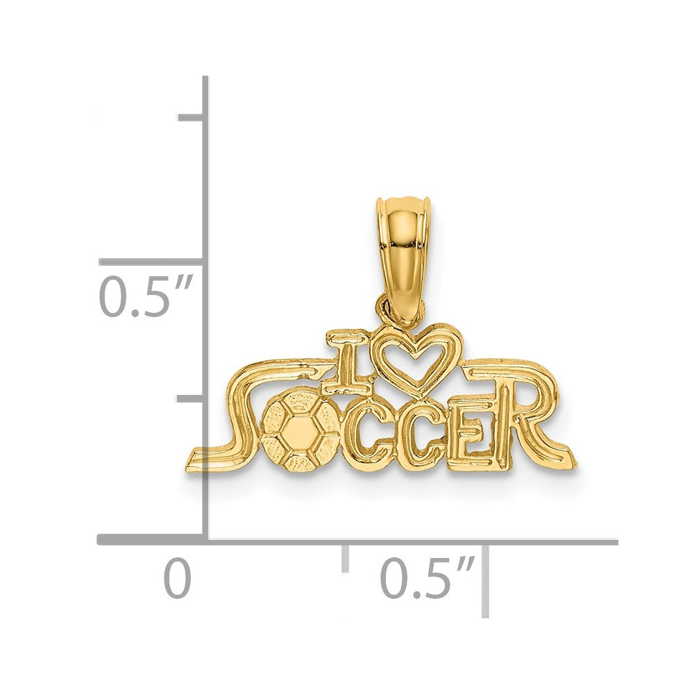14K Gelbgold I Herz Fußball Charm