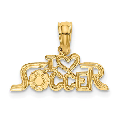 14K Gelbgold I Herz Fußball Charm