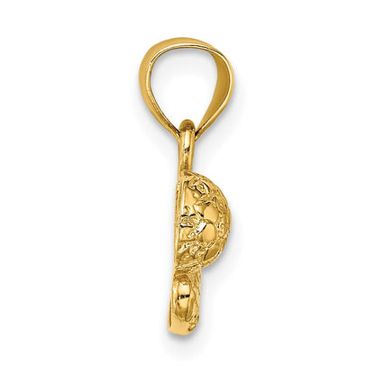 14K Gelbgold Fußball Kugel mit Schuh Charm
