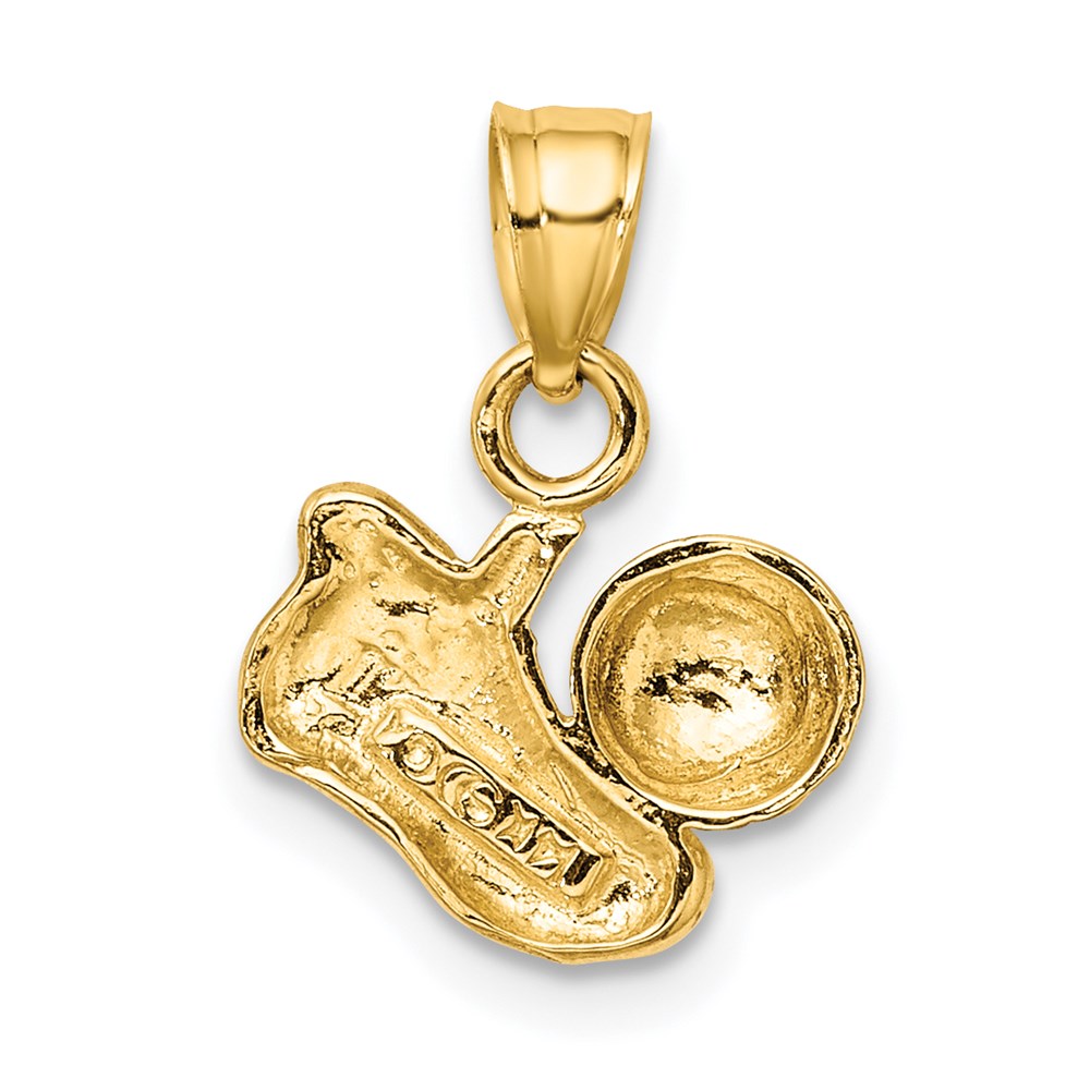 14K Gelbgold Fußball Kugel mit Schuh Charm