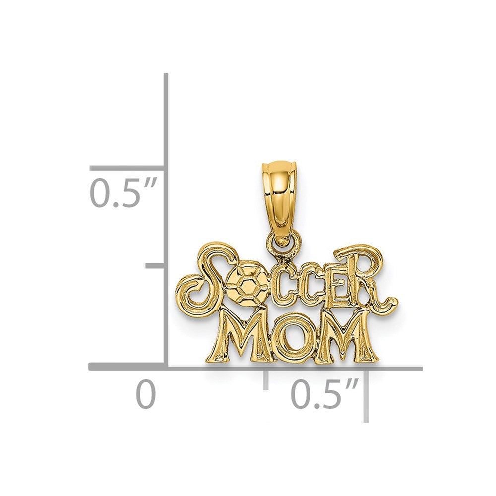 14K Gelbgold Fußball Mama Charm