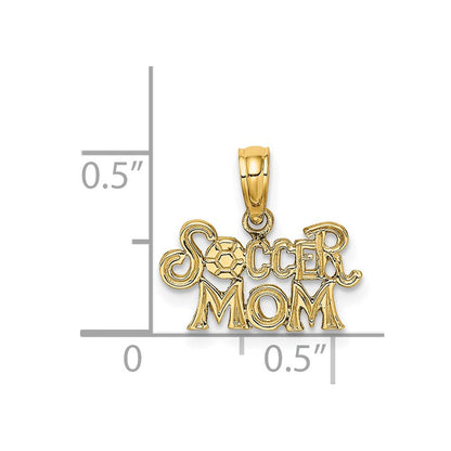 14K Gelbgold Fußball Mama Charm