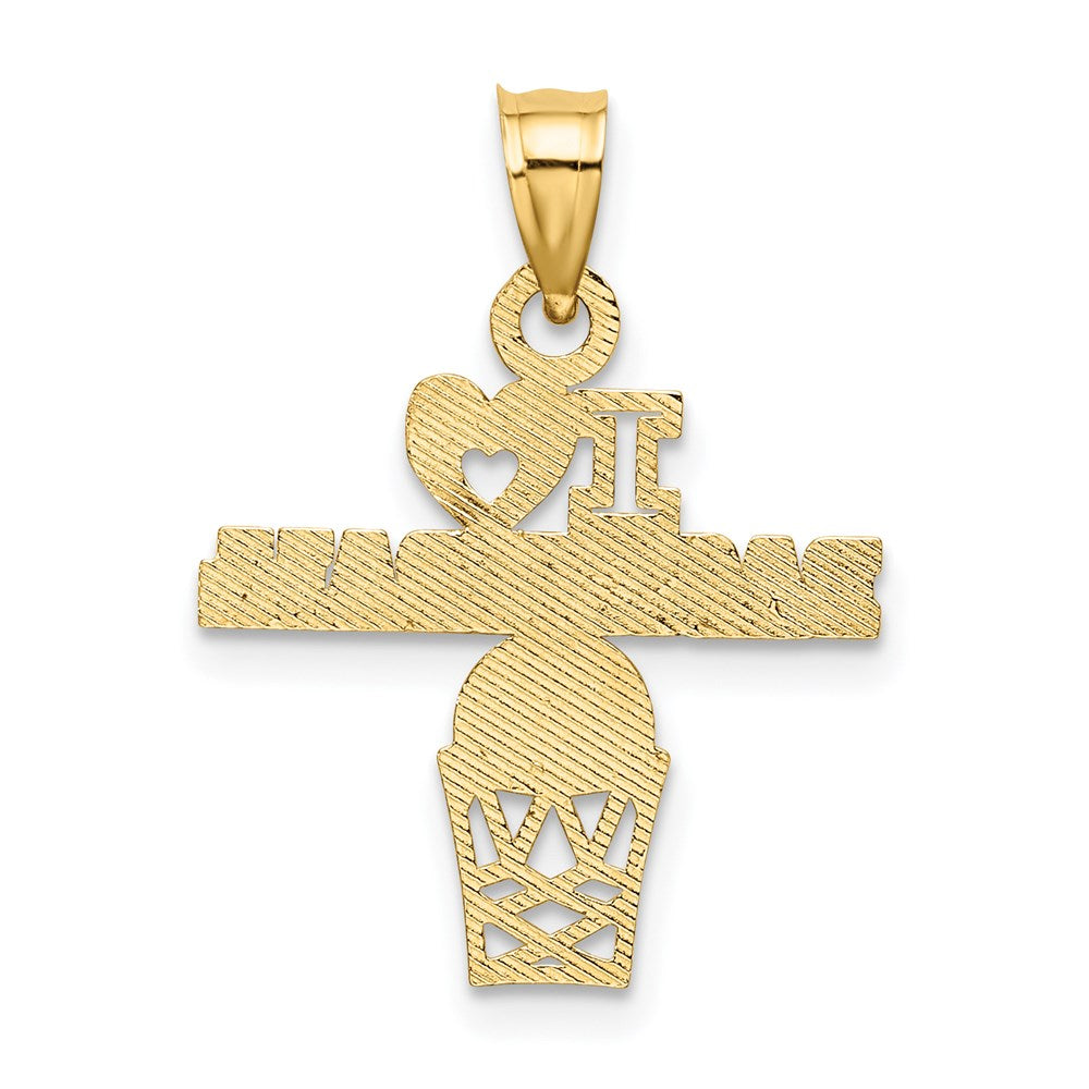 14K Gelbgold I Herz Basketball Charm