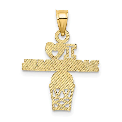 14K Gelbgold I Herz Basketball Charm