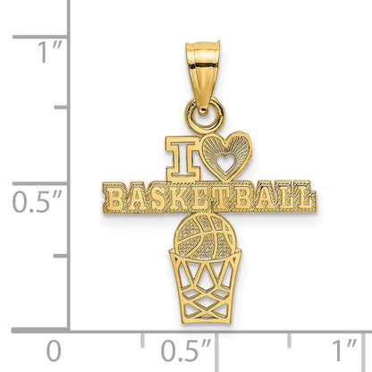 14K Gelbgold I Herz Basketball Charm