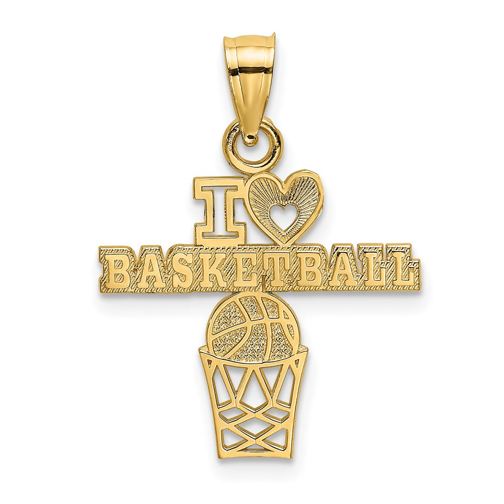 14K Gelbgold I Herz Basketball Charm