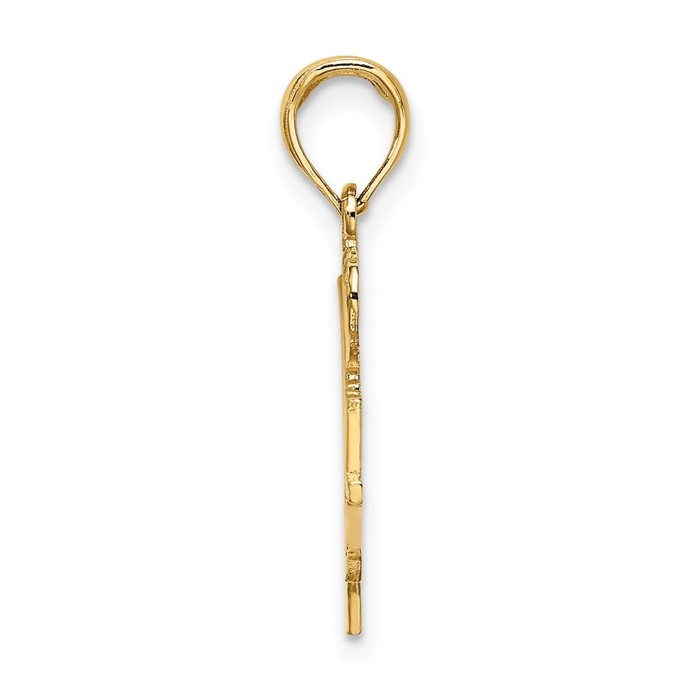 14K Gelbgold I Herz Basketball mit Kugel und Net Charm