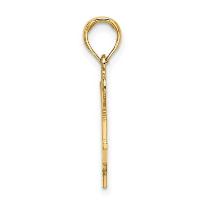 14K Gelbgold I Herz Basketball mit Kugel und Net Charm