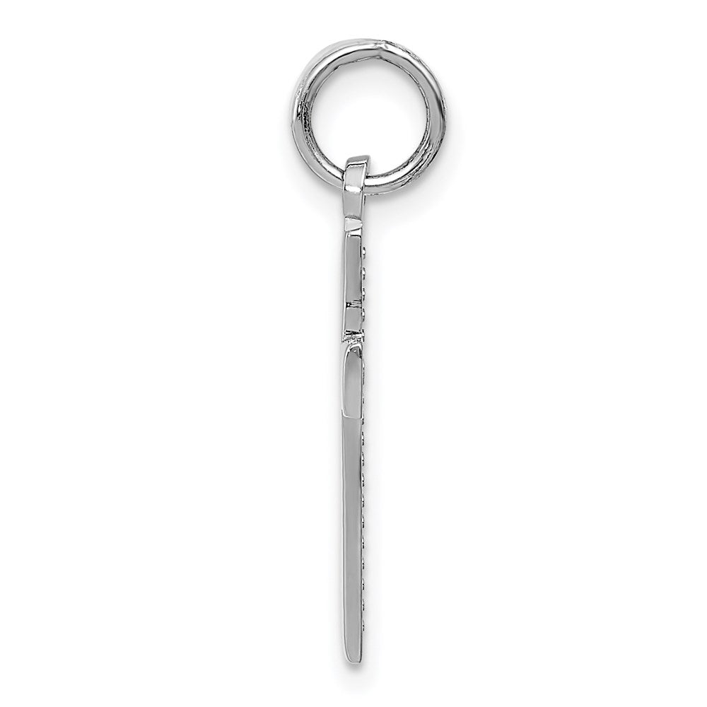 14K Weißgold Kreuz Anhänger
