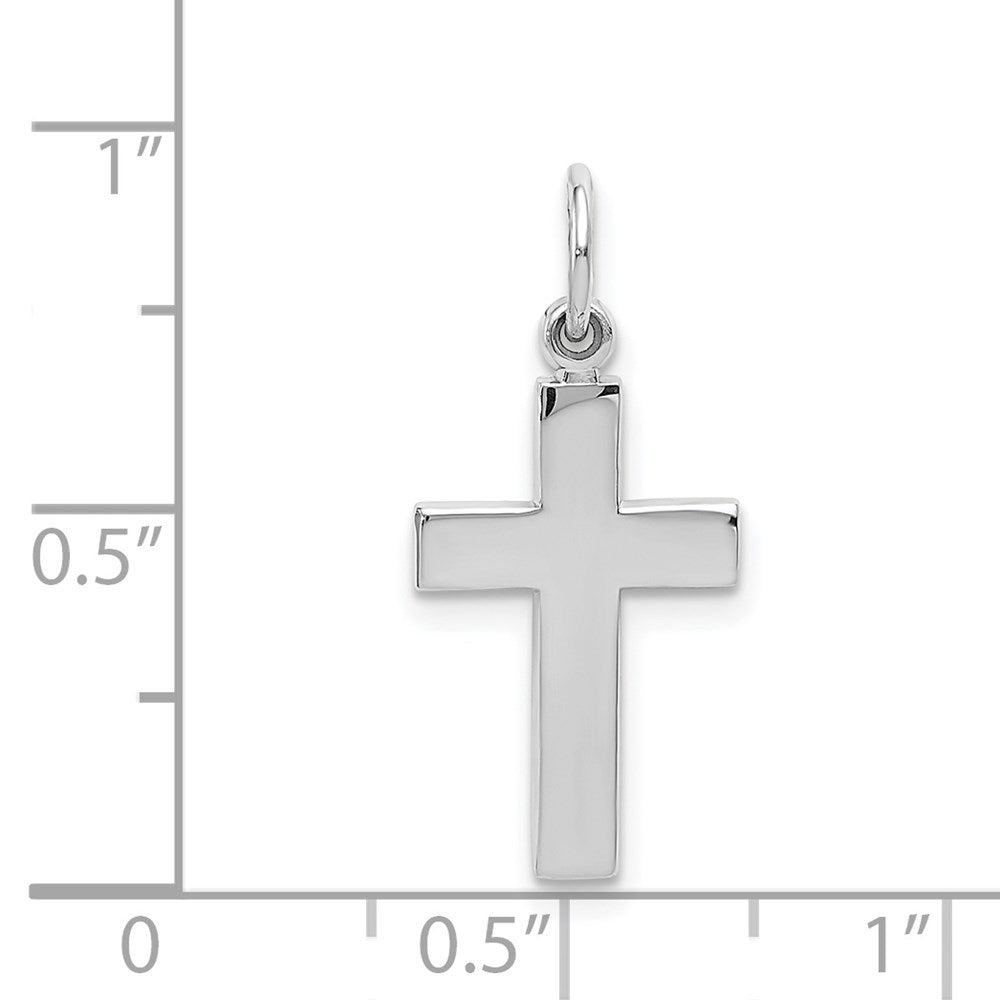 14K Weißgold Kreuz Anhänger