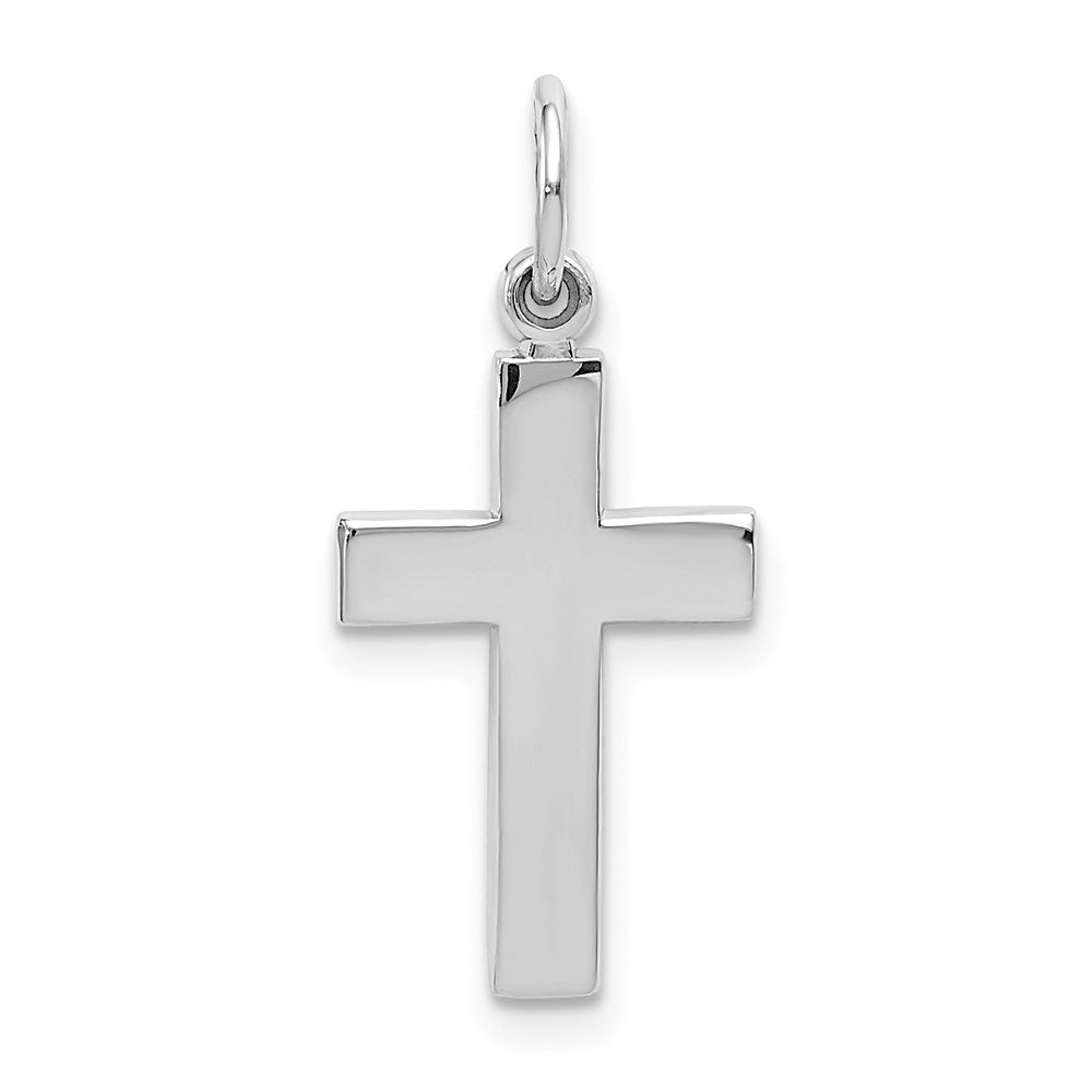 14K Weißgold Kreuz Anhänger