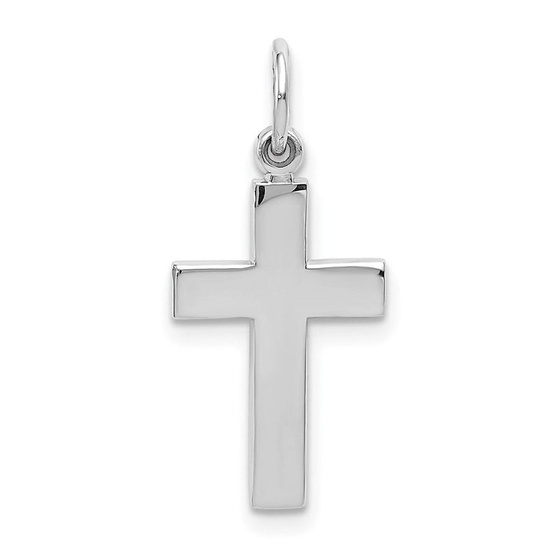 14K Weißgold Kreuz Anhänger
