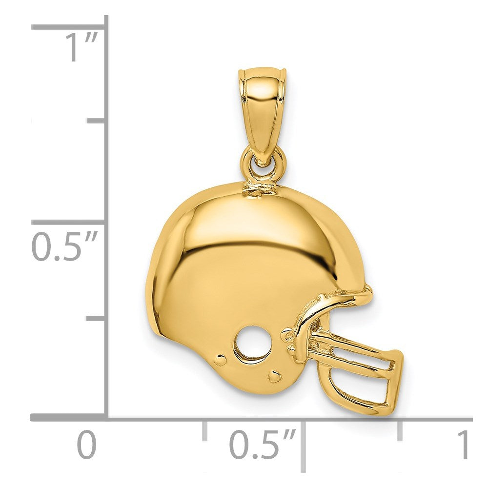 14 Karat Gelbgold Football-Helm-Charm
