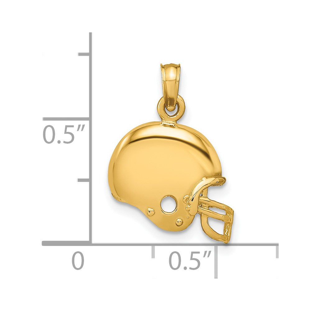 14K Gelbgold Football Helm Anhänger