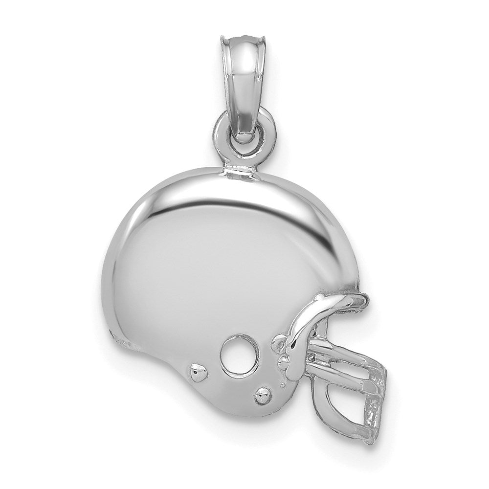 14K Weißgold Football Helm Anhänger