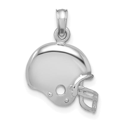 14K Weißgold Football Helm Anhänger
