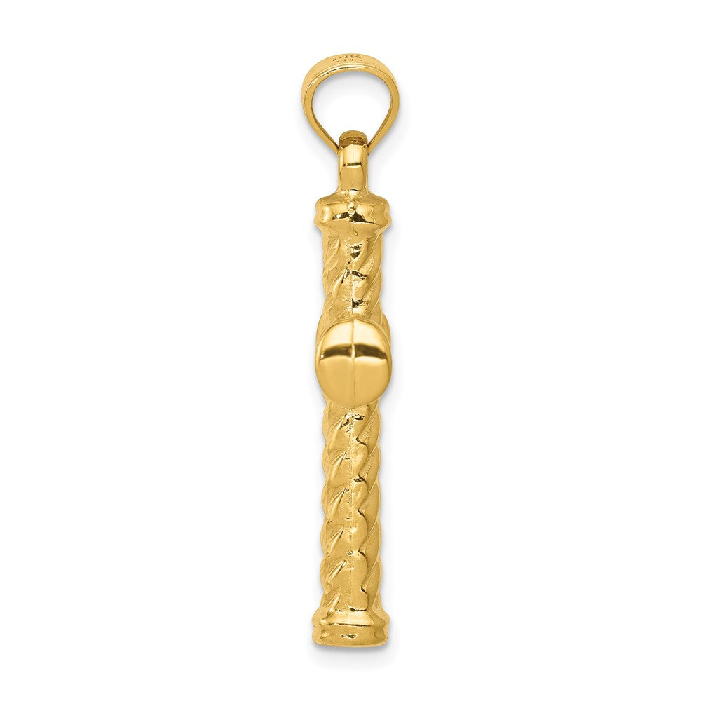 14K Gelbgold Wendbar Diamantiert Kreuz Anhänger