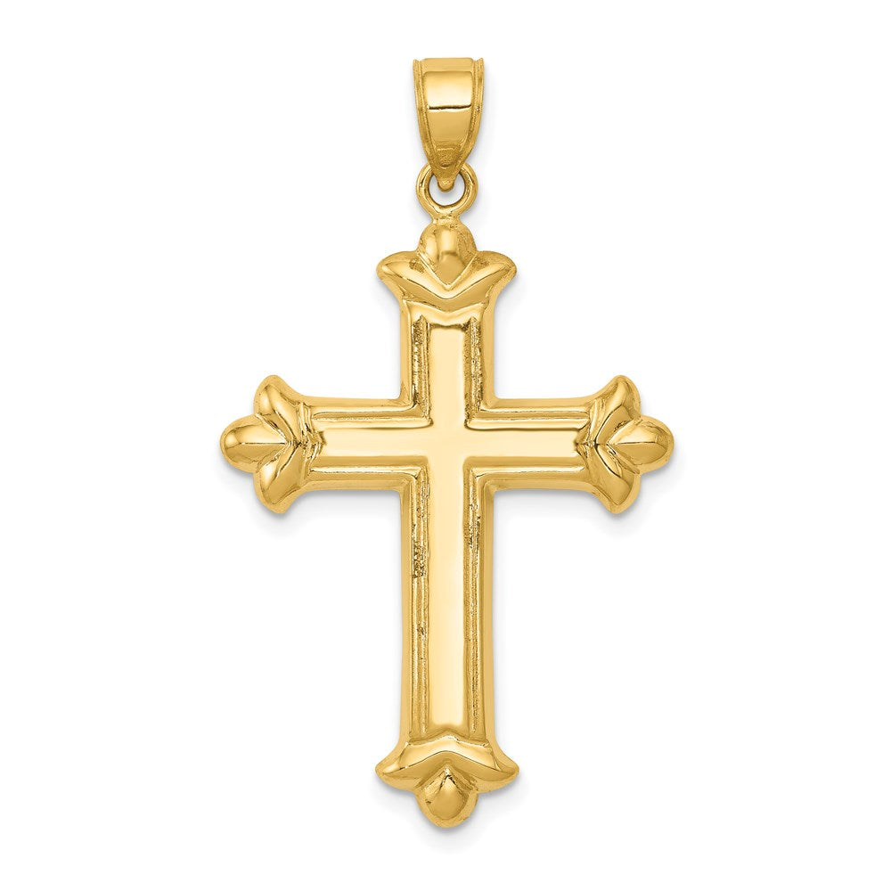 14K Gelbgold Wendbarer Diamantierter Kreuzanhänger