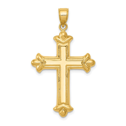 14K Gelbgold Wendbarer Diamantierter Kreuzanhänger