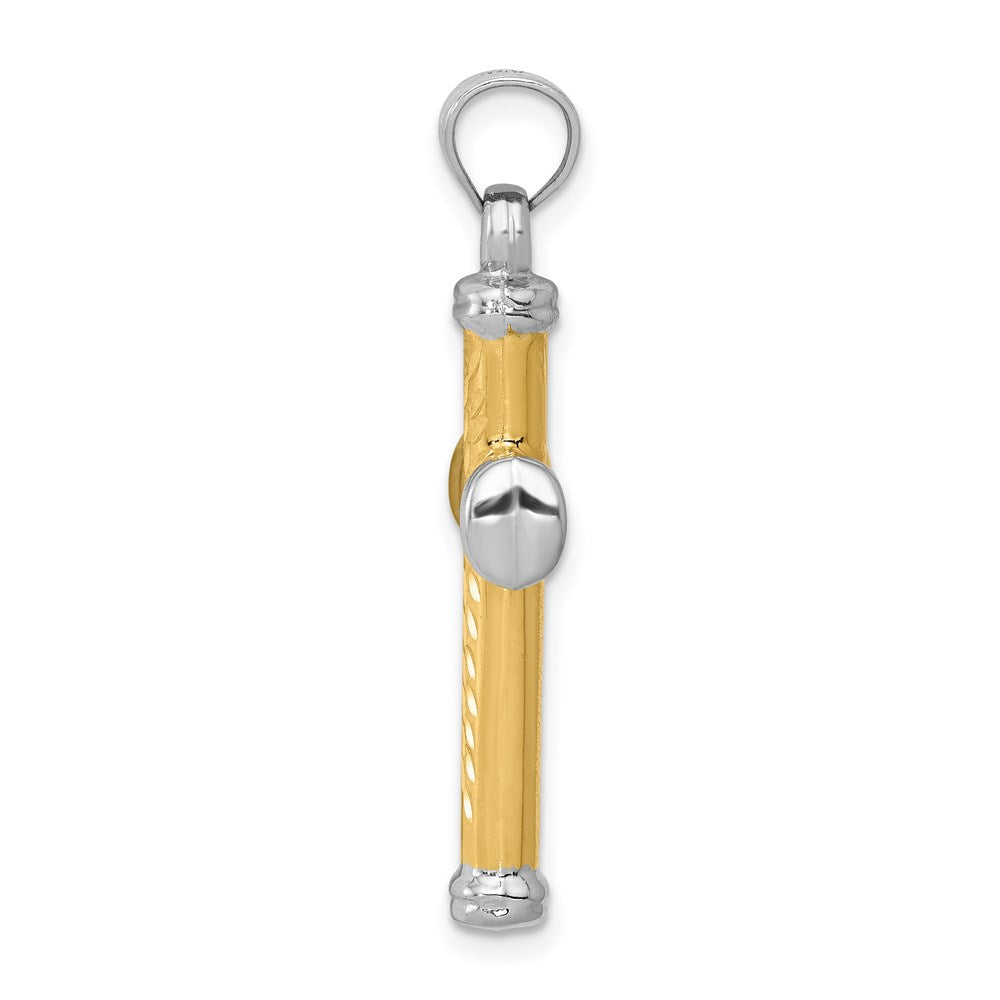 14K Bicolor mit Rhodium Wendbar Kreuz