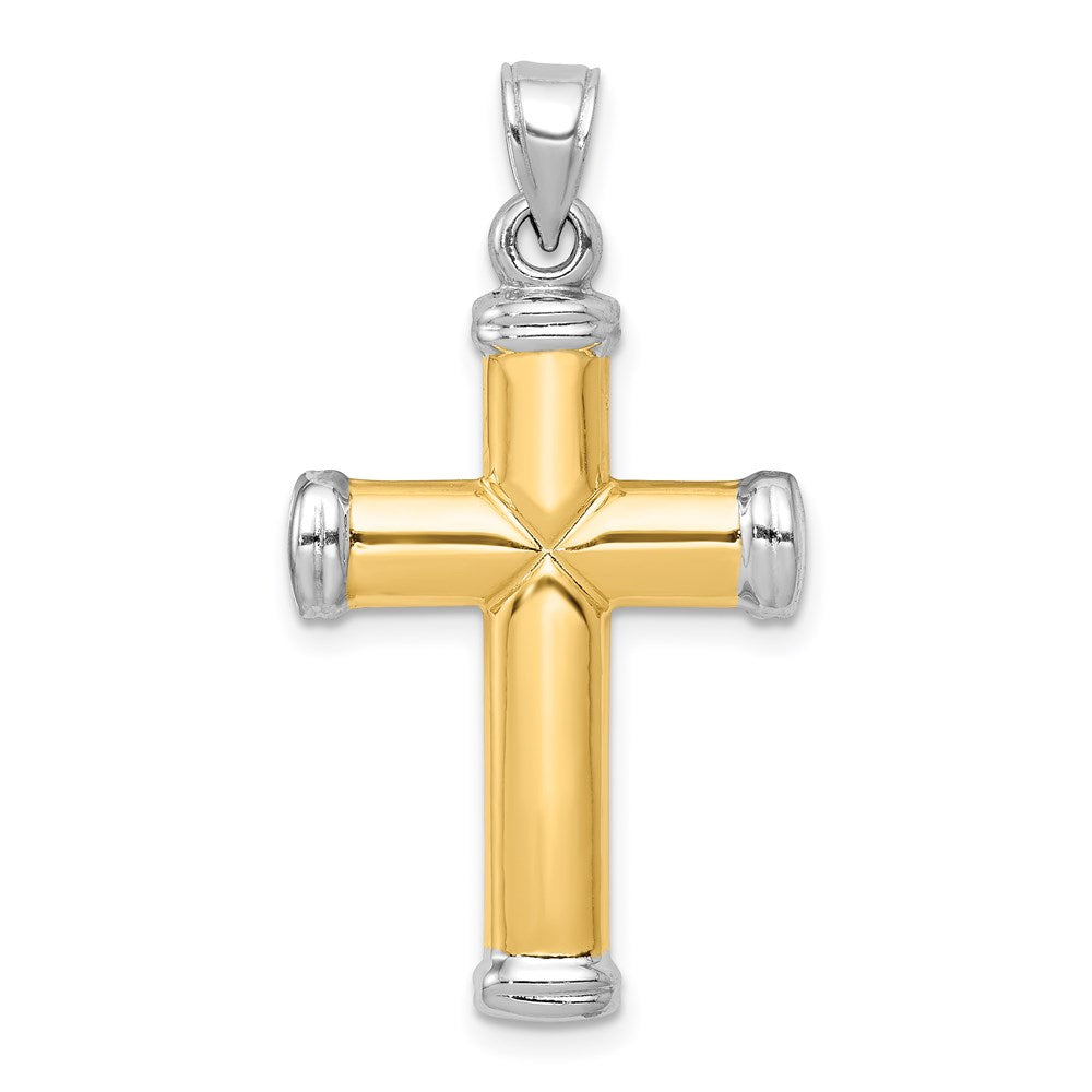 14K Bicolor mit Rhodium Wendbar Kreuz