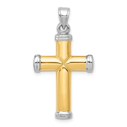14K Bicolor mit Rhodium Wendbar Kreuz