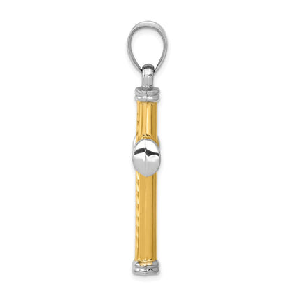 14K Bicolor Gold Bicolor Gold und Rhodium Wendbar Kreuz