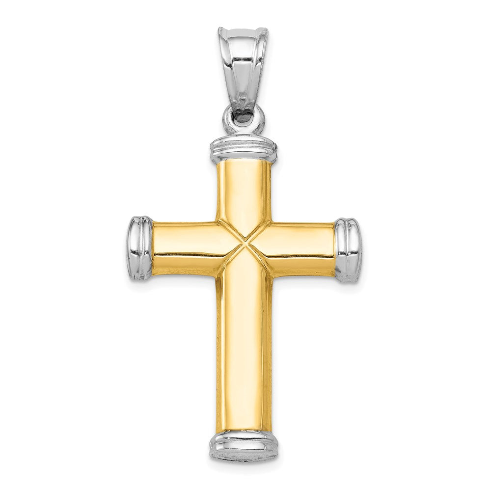14K Bicolor Gold Bicolor Gold und Rhodium Wendbar Kreuz