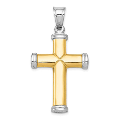 14K Bicolor Gold Bicolor Gold und Rhodium Wendbar Kreuz
