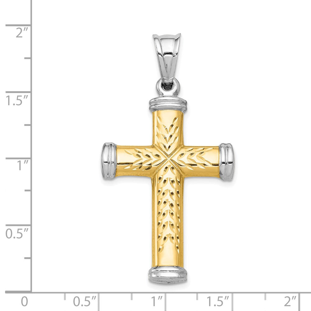 14K Bicolor Gold Bicolor Gold und Rhodium Wendbar Kreuz