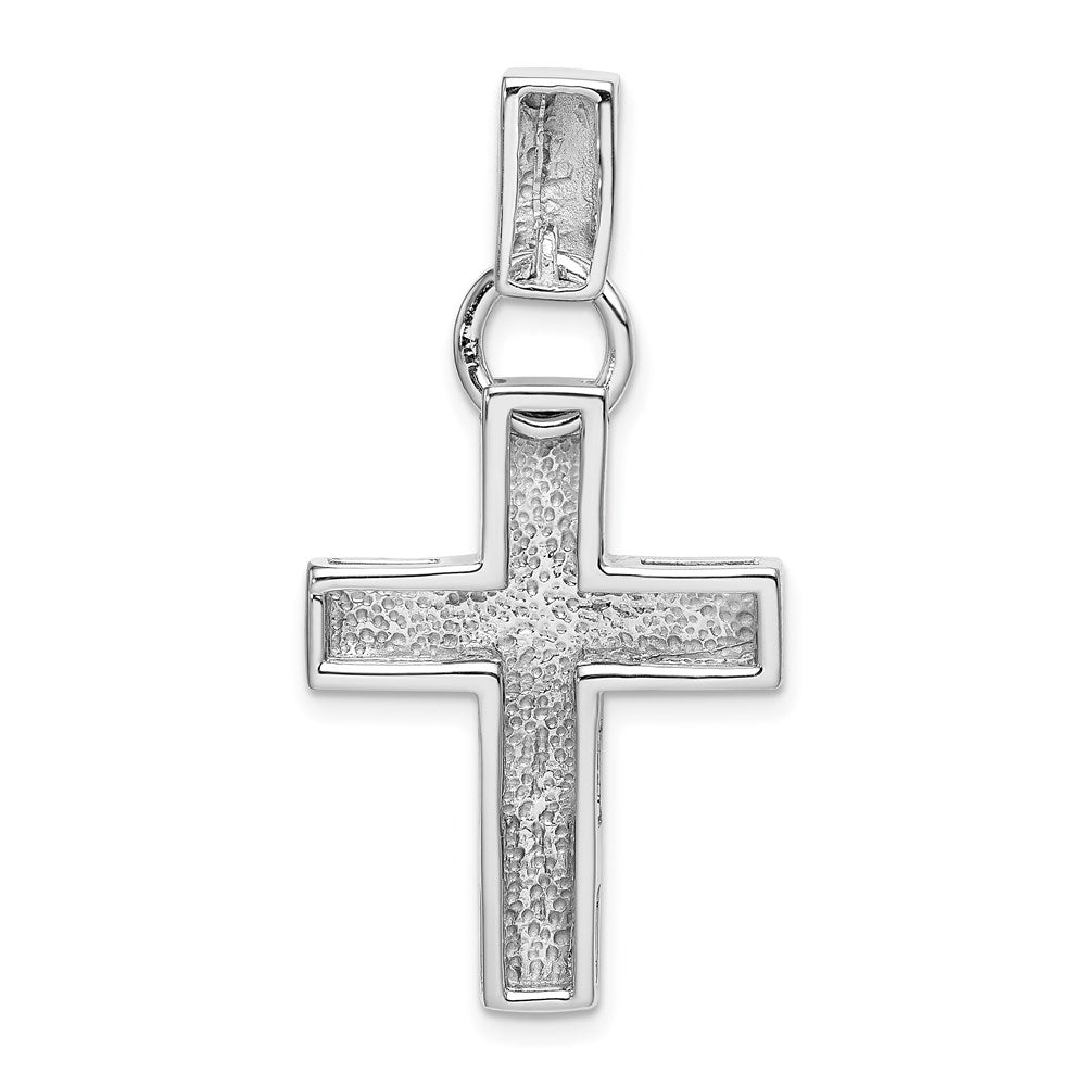 14K Weißgold Moderner Kreuz-Anhänger