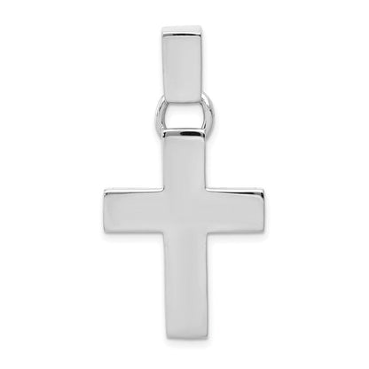 14K Weißgold Moderner Kreuz-Anhänger