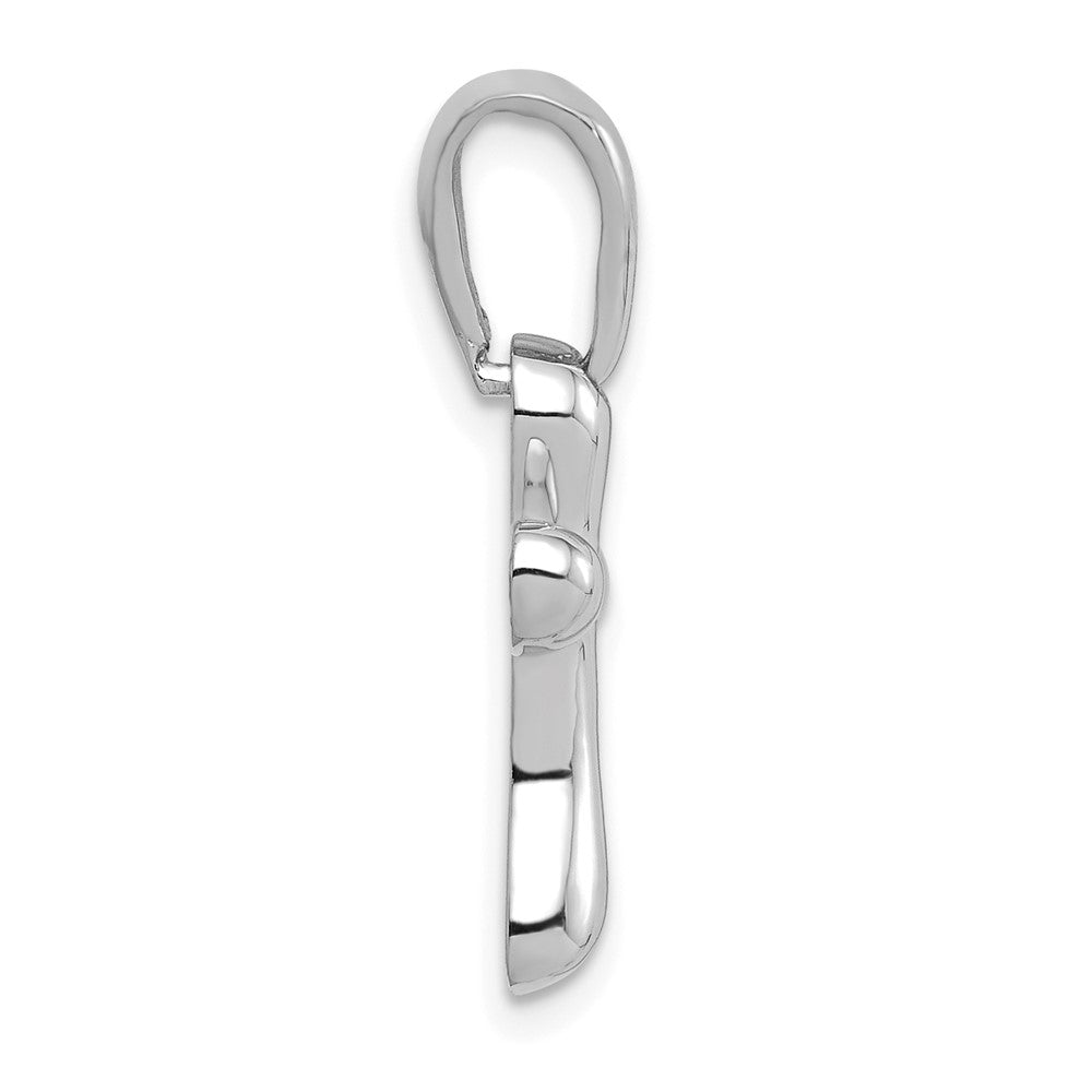 14K Weißgold Klein Freeform Kreuz Anhänger