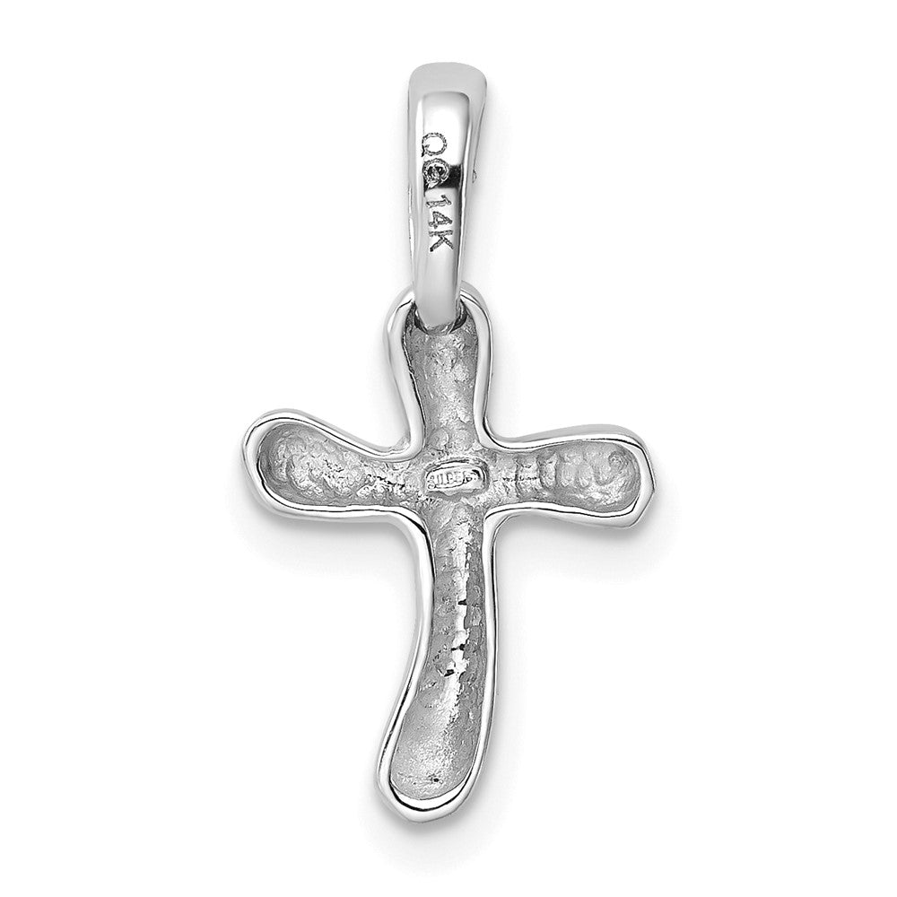 14K Weißgold Klein Freeform Kreuz Anhänger
