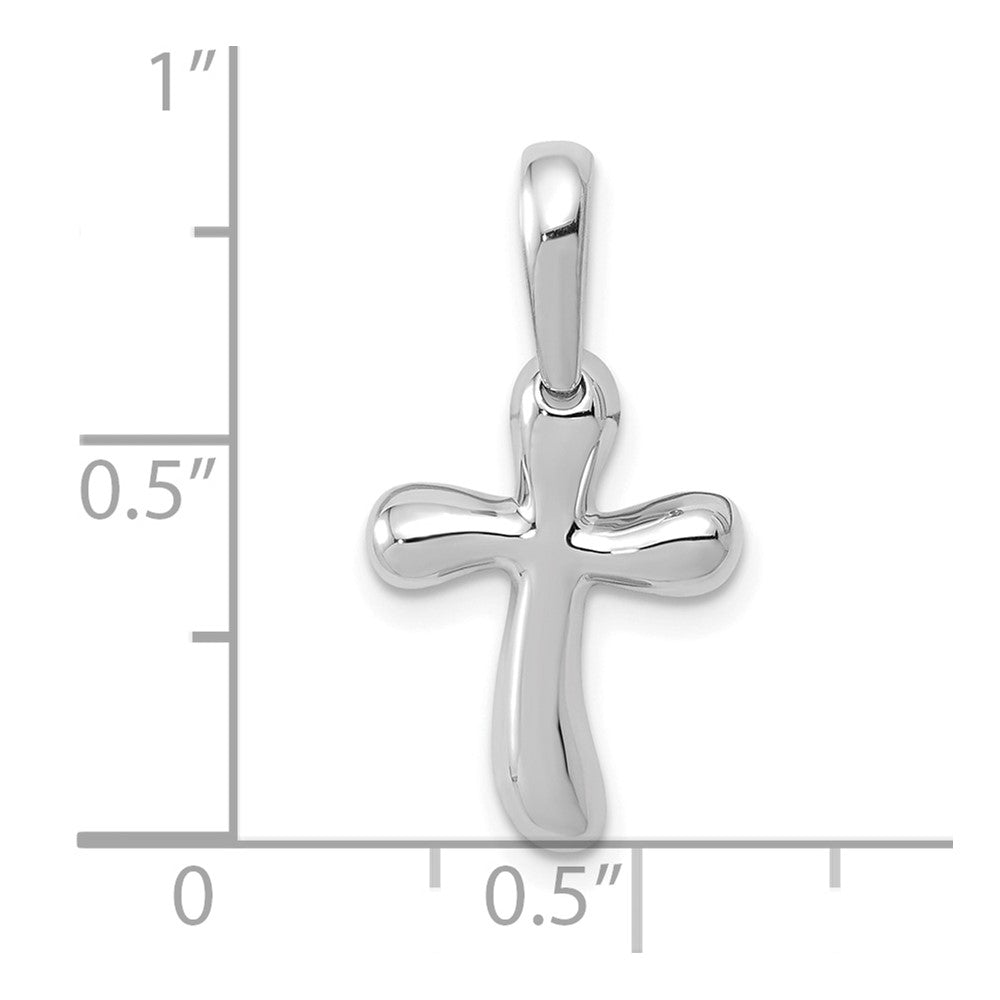 14K Weißgold Klein Freeform Kreuz Anhänger